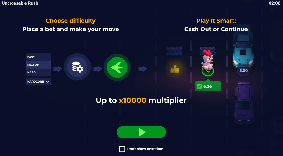 Características e Mecânicas do Uncrossable Rush